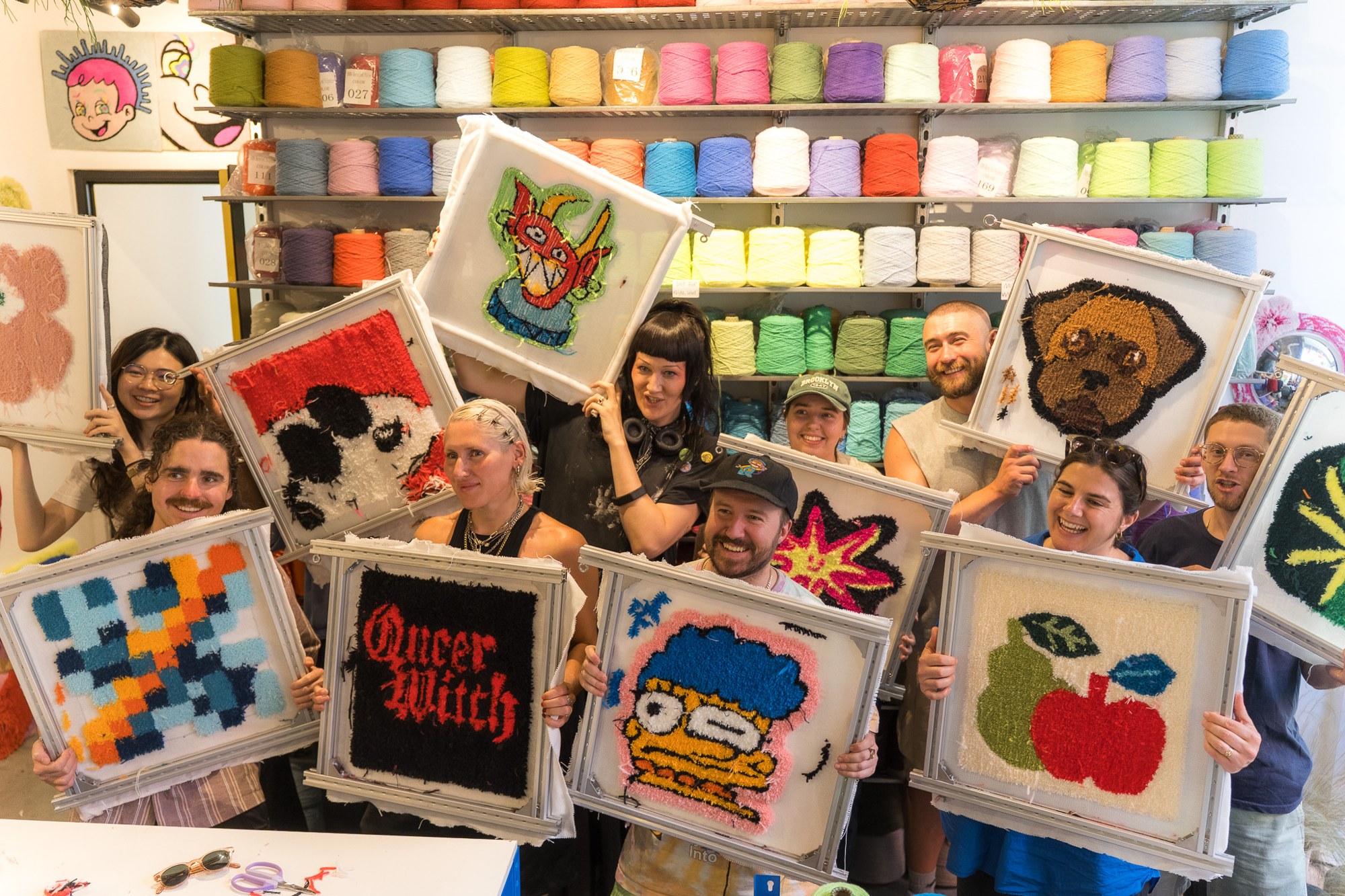 Studio Moross team with their own tufted artwork